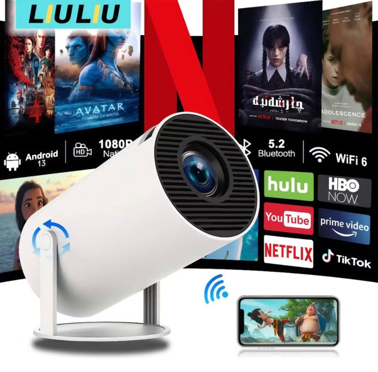 Projetor 4K HD 150 Polegadas