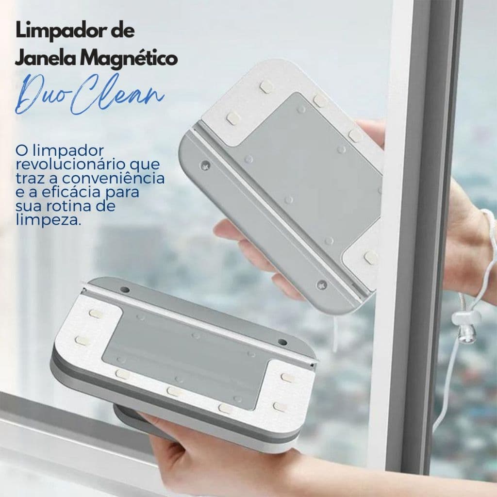 Limpador de Janelas Magnético Duplo Limpa Vidros Escova Lavar Limpeza Doméstica Externa com Segurança DuoClean