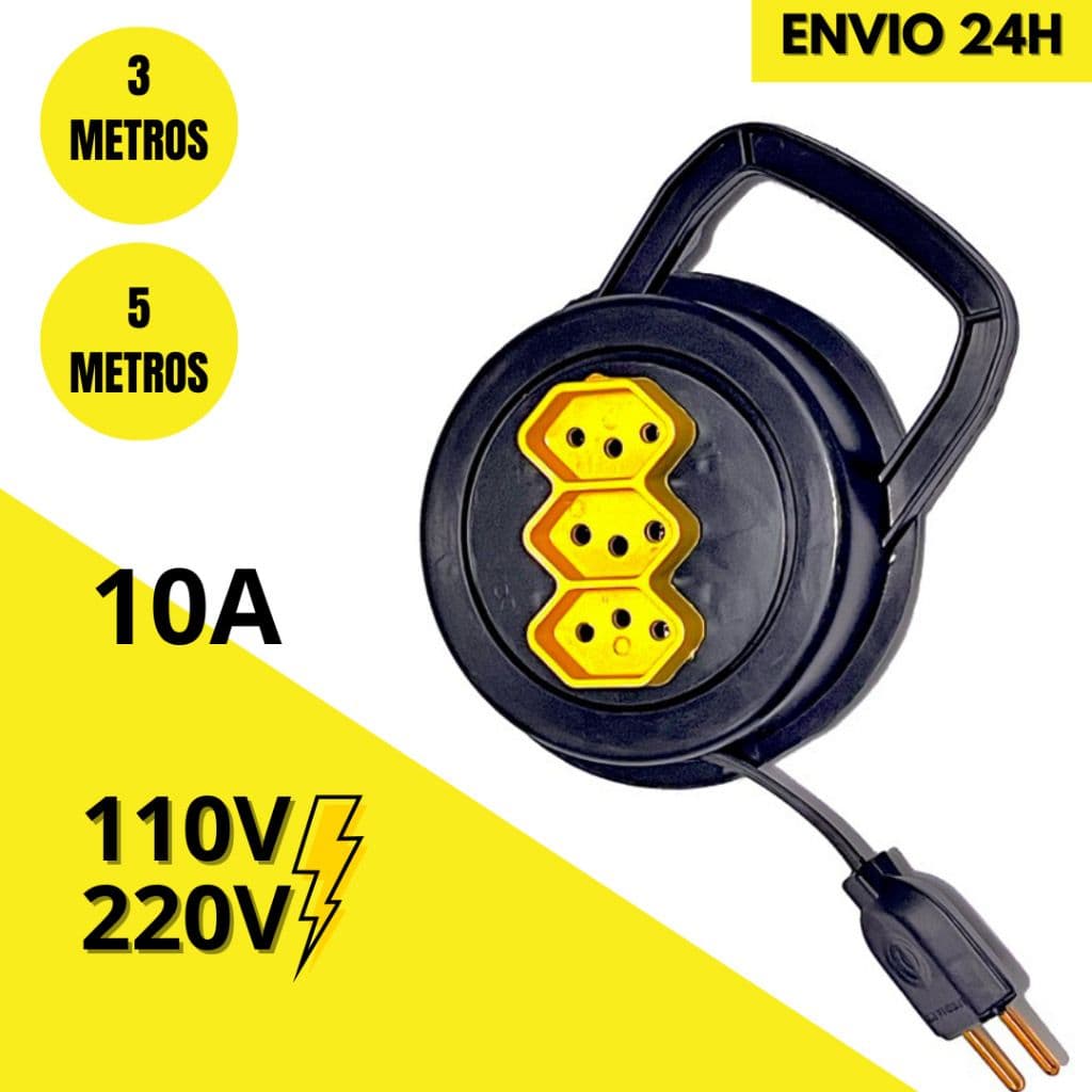 EXTENSÃO ELÉTRICA 3/5 METROS RETRATIL